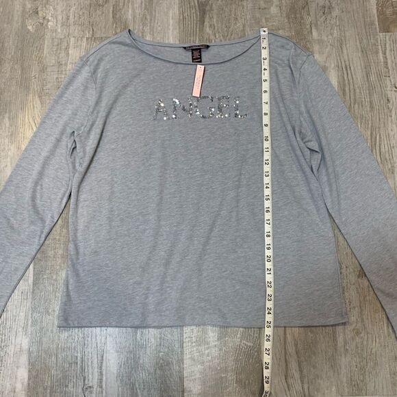 NWT women’s gray Victoria’s Secret long sleeve T-shirt w/angel logo sz L - Picture 9 of 14